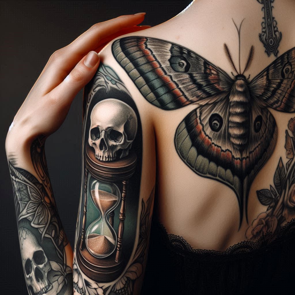 Memento Mori and Moth Tattoos